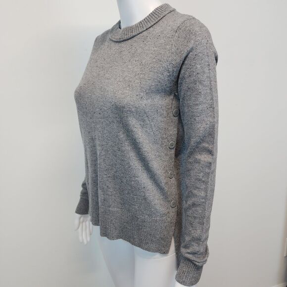 C.C. California Crewneck Sweater Size S Button Side Hem Wool Alpaca Preppy Chic - Picture 4 of 15